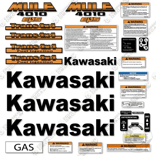 Fits Mule 4010 Decal Kit Utility Vehicle (Orange) 1