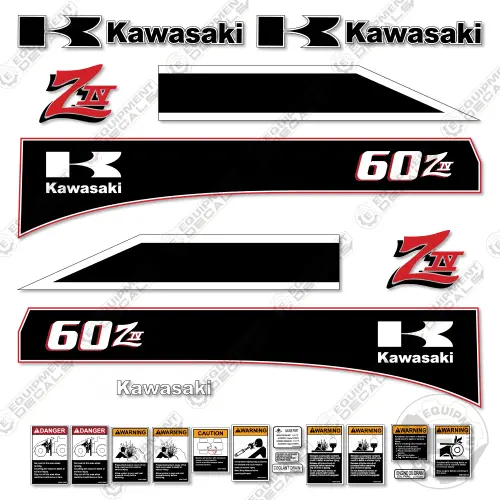 Fits Kawasaki 60Ziv Decal Kit Wheel Loader (Custom Black) 1