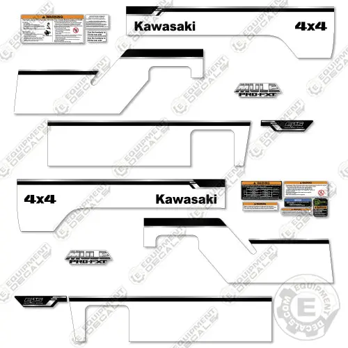 Fits Mule Pro Fxt Decal Kit 4X4 Utility Vehicle - White Version 1