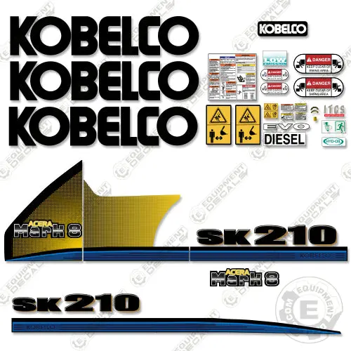 Fits Kobelco Sk210-8 Decal Kit Excavator 1
