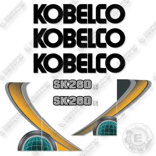 Fits Kobelco Sk260lc-10 Decal Kit Excavator 1
