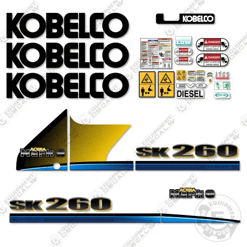 Fits Kobelco Sk260 Mark 9 Decal Kit Excavator 1