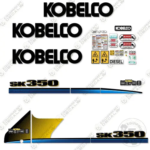 Fits Kobelco Sk350lc-8 Decal Kit Excavator 1