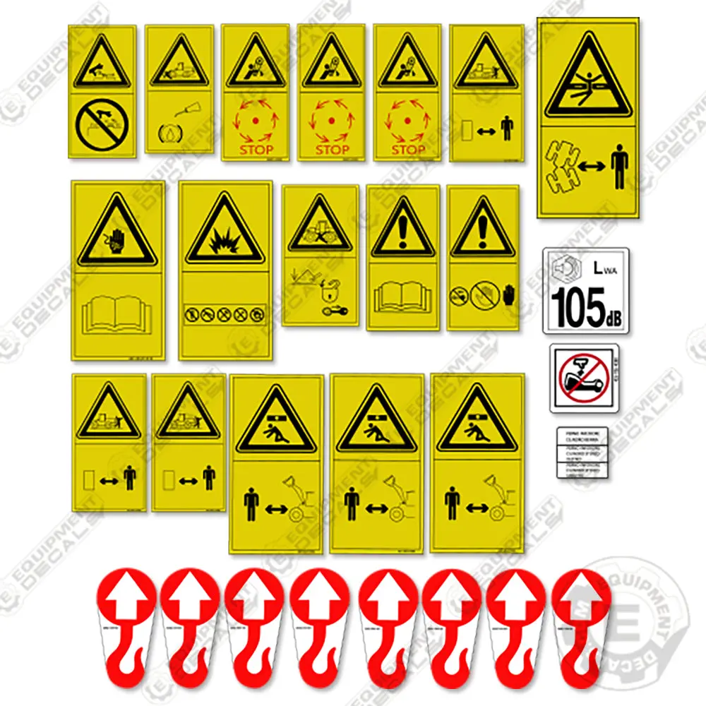 Fits Komatsu Wheel Loader Safety Decal Package 1