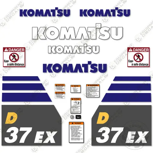 Fits Komatsu D37ex-23 Decal Kit Dozer (Also Fits 24 Series) 1