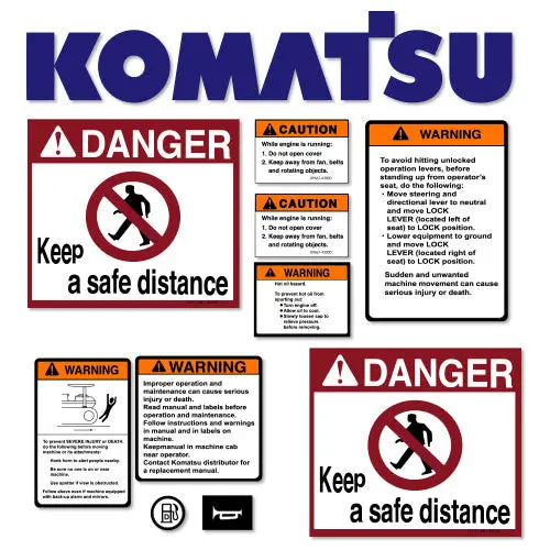 Fits Komatsu Logo And Warnings 1