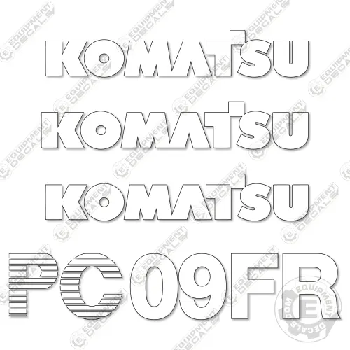 Fits Komatsu Pc09fr Decal Kit Mini Excavator 1