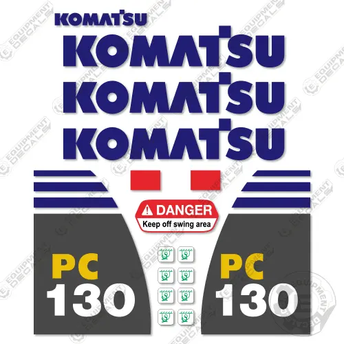 Fits Komatsu Pc130-8 Decal Kit Excavator 1