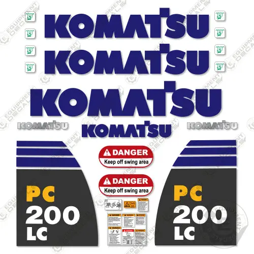 Fits Komatsu Pc200lc-8 Decal Kit Excavator 1