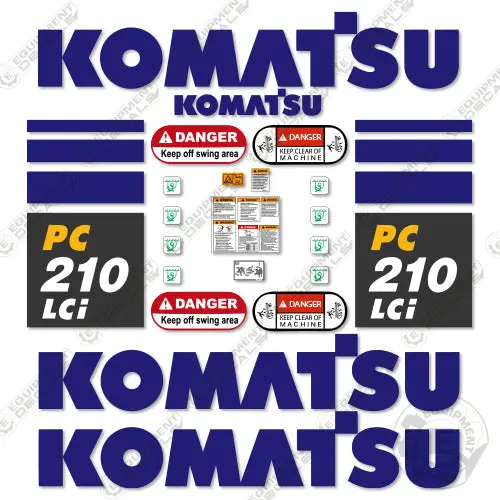 Fits Komatsu Pc210lci-10 Decal Kit Excavator 1