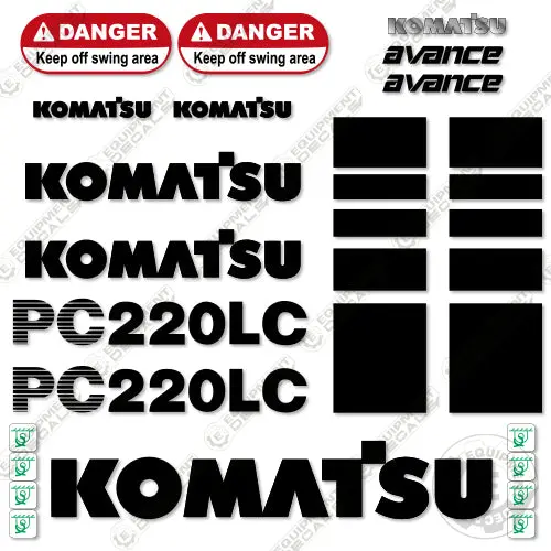 Fits Komatsu Pc220lc-6 Decal Kit Excavator 1