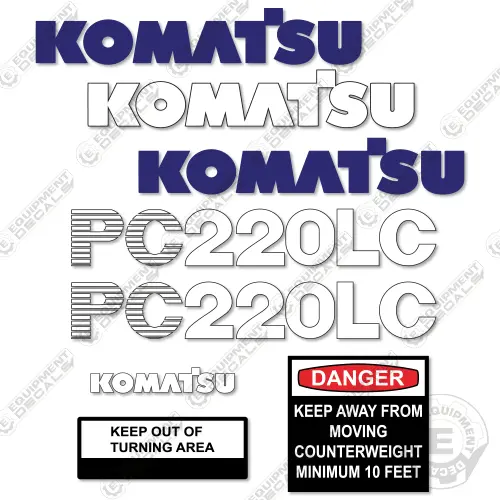 Fits Komatsu Pc220lc-5 Decal Kit Excavator 1