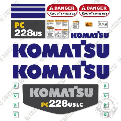 Fits Komatsu Pc228us Decal Kit Midi Excavator 1