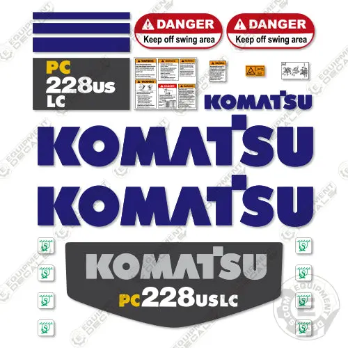 Fits Komatsu Pc228uslc-3 Decal Kit Midi Excavator 1