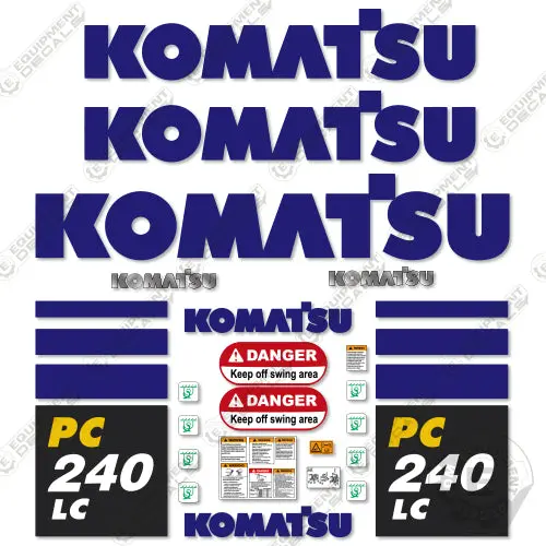 Fits Komatsu Pc240lc-11 Decal Kit Excavator 1