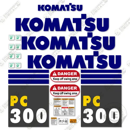 Fits Komatsu Pc300-7 Decal Kit Excavator 1
