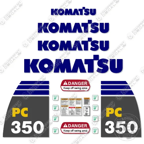 Fits Komatsu Pc350-8 Decal Kit Excavator 1
