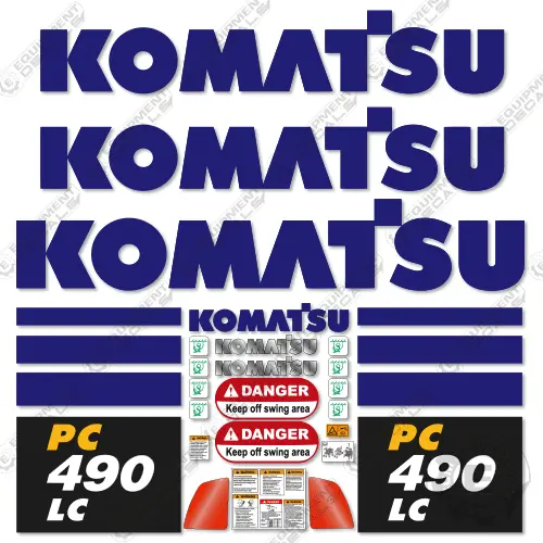 Fits Komatsu Pc490lc-10 Decal Kit Excavator 1