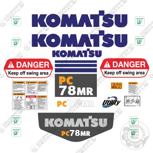 Fits Komatsu Pc78mr-6 Decal Kit Excavator 1