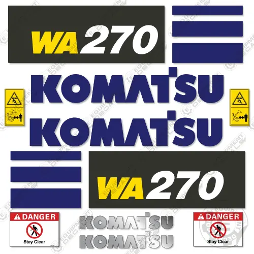 Fits Komatsu Wa270-7 Wheel Loader Decal Kit 1