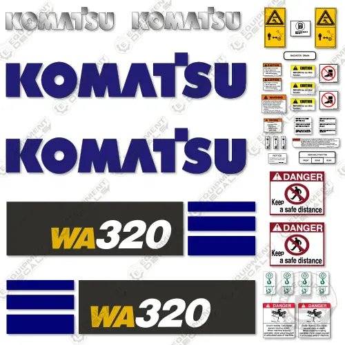 Fits Komatsu Wa320-7 Decal Set Wheel Loader Decals 1