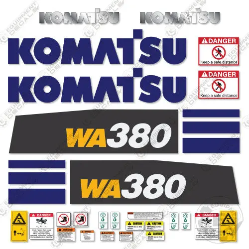 Fits Komatsu Wa 380-8 Decal Kit Wheel Loader 1