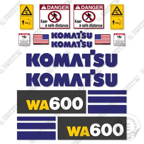 Fits Komatsu Wa600-6 Wheel Loader Decal Kit 1