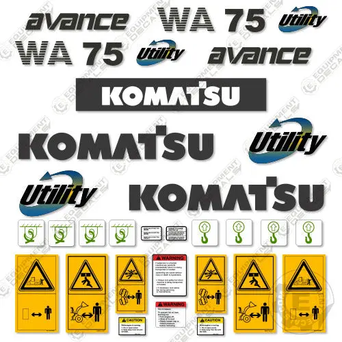 Fits Komatsu Wa75-3 Decal Kit Wheel Loader 1