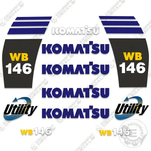 Fits Komatsu Wb 146 Backhoe Decal Kit 1