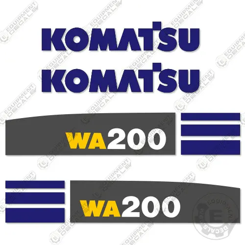 Fits Komatsu Wa 200 5 Wheel Loader Decal Kit 1