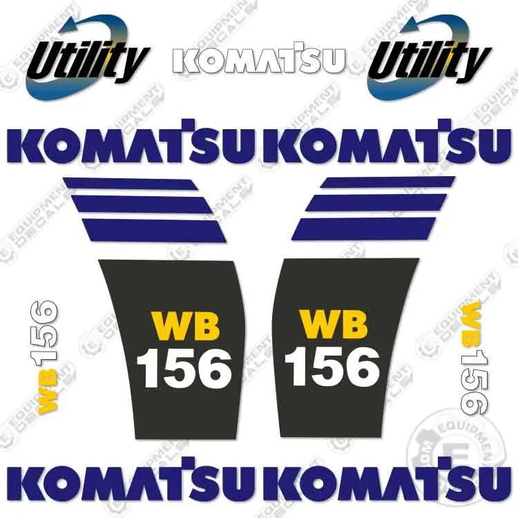 Fits Komatsu Wb 156-5 Backhoe Decal Kit 1
