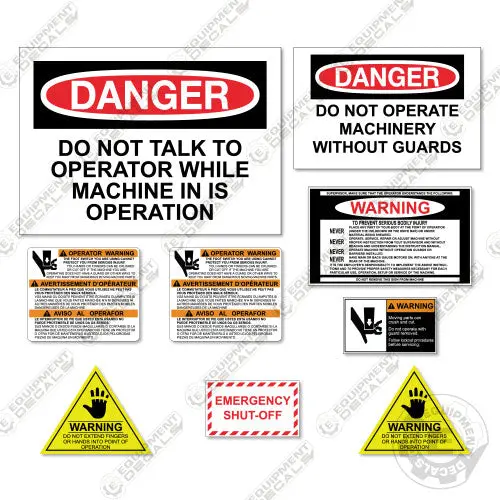 Fits Kraas Shear Warning Decal Kit 1