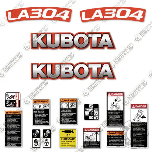 Fits Kubota La304 Decal Kit Tractor Front End Loader Attachment 1
