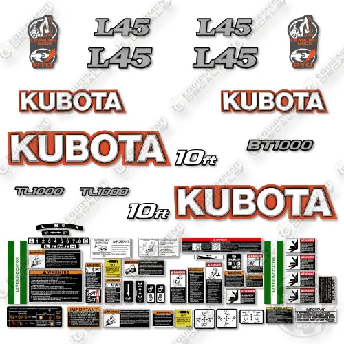Fits Kubota L45 Full Decal Kit Tractor 1