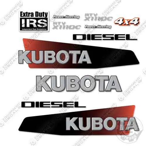 Fits Kubota Rtv X1110c Utility Vehicle Decal Kit 1