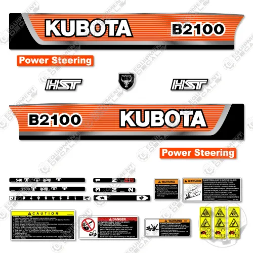 Fits Kubota B2100 Decal Kit Tractor - Orange 1