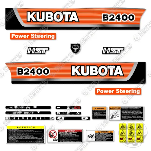 Fits Kubota B2400 Decal Kit Tractor - Orange 1