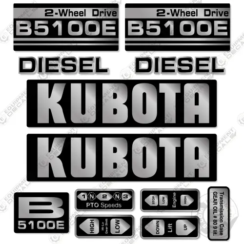 Fits Kubota B5100e Decal Kit Tractor 1