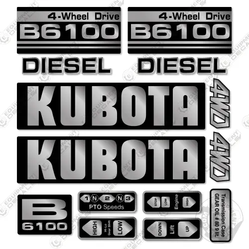 Fits Kubota B6100 Decal Kit Tractor 1