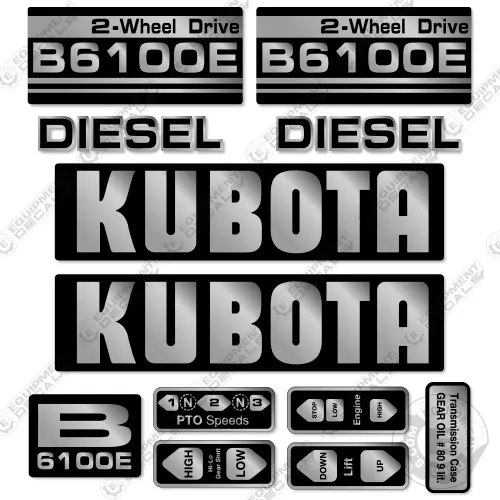 Fits Kubota B6100e Decal Kit Tractor 1