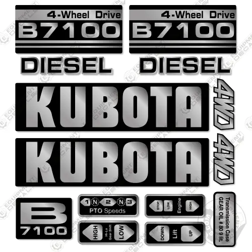 Fits Kubota B7100 Decal Kit Tractor 1
