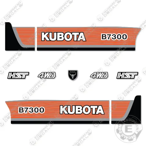 Fits Kubota B7300 Decal Kit Tractor - Orange 1