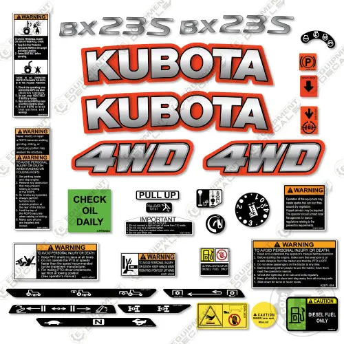 Fits Kubota Bx23s Decal Kit Tractor 1