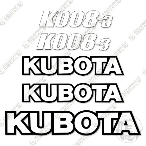 Fits Kubota K008-3 Mini Excavator Decal Kit 1