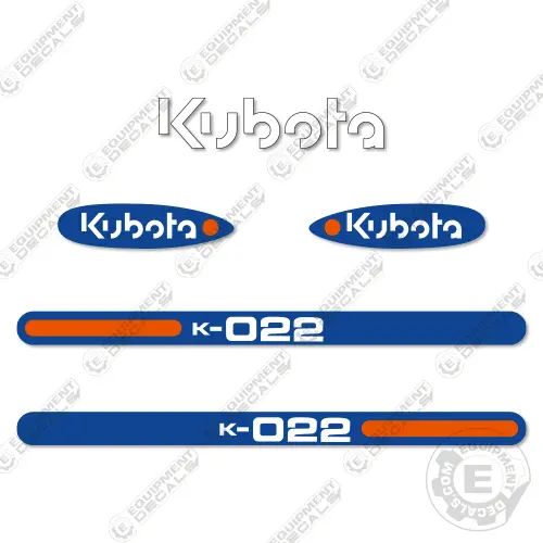 Fits Kubota K-022 Decal Kit Mini Excavator 1