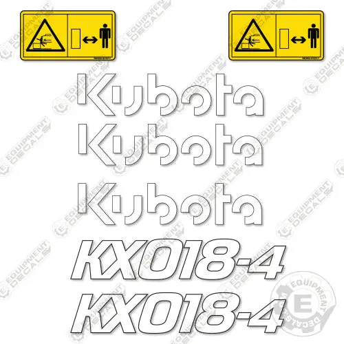 Fits Kubota Kx018-4 Decal Kit Mini Excavator (No Warnings) 1