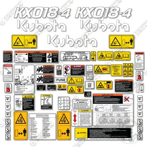 Fits Kubota Kx018-4 Decal Kit Mini Excavator 1