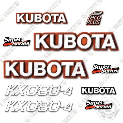 Fits Kubota Kx080-4 Decal Kit Mini Excavator 1