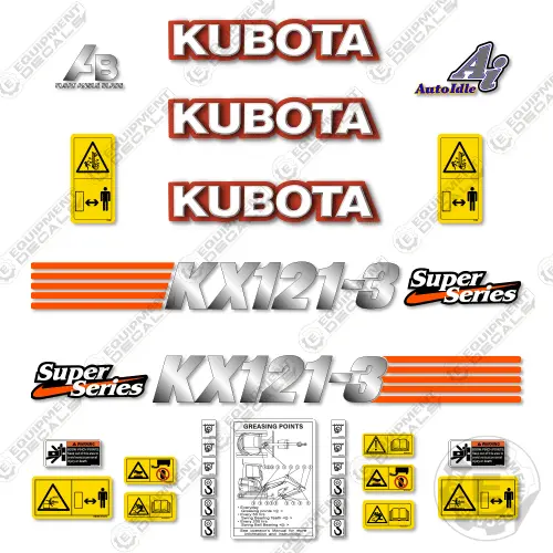 Fits Kubota Kx121-3 Decal Kit Mini Excavator 1