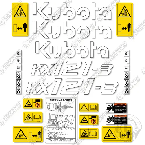 Fits Kubota Kx121-3 Decal Kit Mini Excavator - Custom New Style! 1